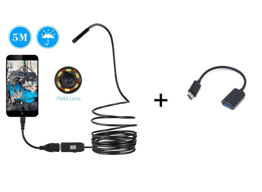 USB Camera- OWSOO 6 LED 7MM USB Endoscope Camera 5M Waterproof USB Wire Snake Tube Inspection Borescope For OTG Compatible Android Phones USB Camera- OWSOO 6 LED 7MM USB Endoscope Camera 5M Waterproof USB Wire Snake Tube Inspection Borescope For OTG Compatible Android Phones